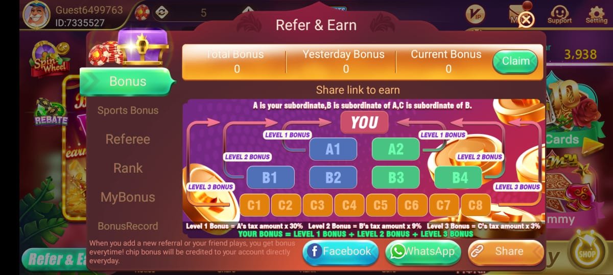 Refer & Earn Teen Patti Master Purana